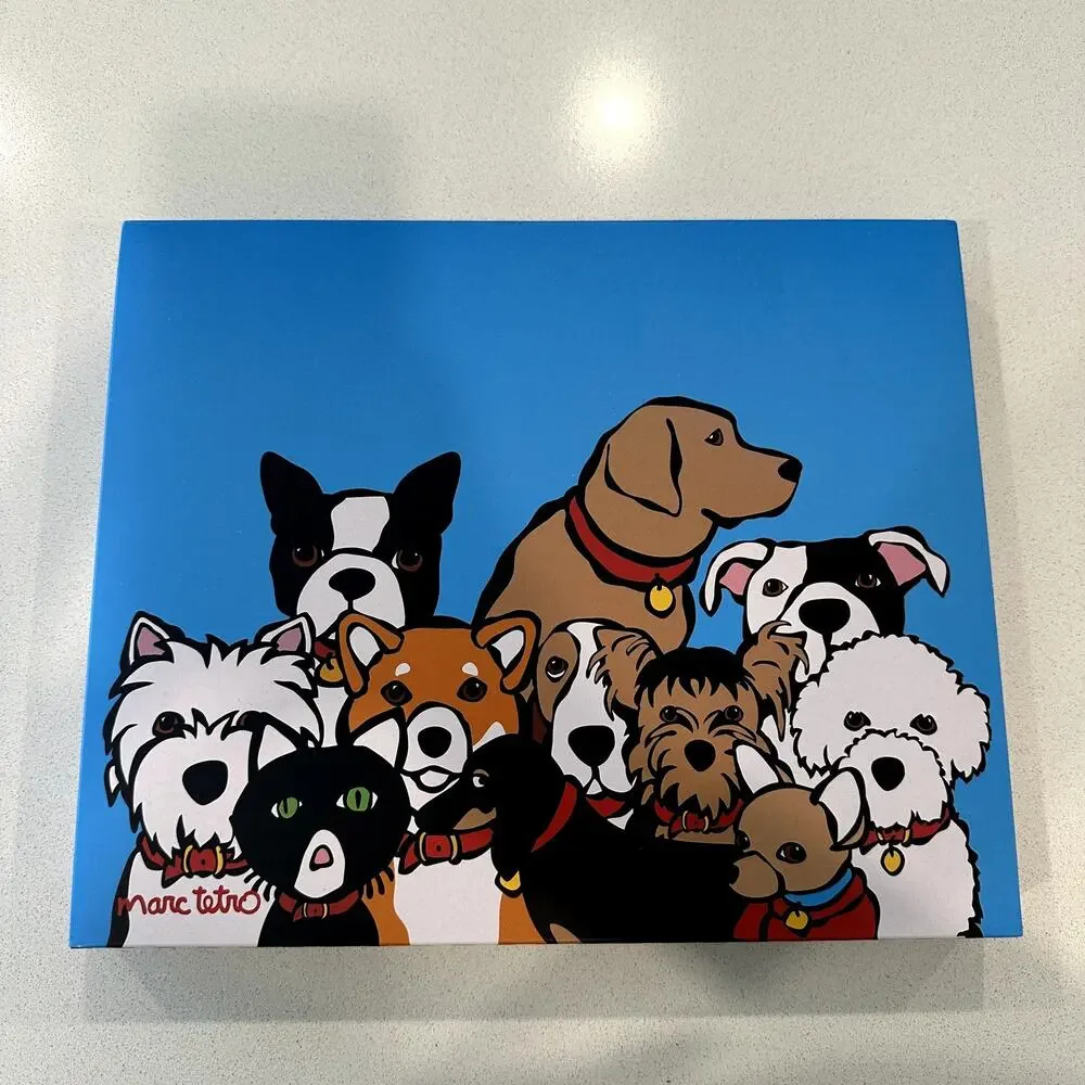 Marc Tetro Dog Set of 4 Set Coin Purse Passport Holder Luggage Tag Cardholder